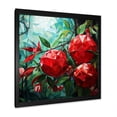 thumbnail image 2 of Designart "Cubic Design of Summer Cherries I" Floral Framed Wall Art Decor - Traditional Red Cherry Entryway Framed Wall Art Print, 2 of 6