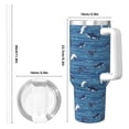 thumbnail image 4 of Pofeuu Sharks on White Blue Striped Print 40oz Ice Bully With Handle And Straw Stainless Steel Vacuum Insulated Cup And 2 In 1 Straw Lid, 4 of 8