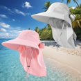 thumbnail image 2 of CHUANK Lot de 2 Chapeaux de Soleil pour Femmes Pliables de Haute Qualité à Grand Bord avec Rabat de Cou pour l'Été Plage Pêche Randonnée, 2 of 6
