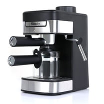 Sboly Coffee Maker Steam Espresso Machine with Milk Frother , New 1-4 Cup Expresso Black