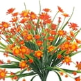 thumbnail image 2 of PULLIMORE 4 Bundles Artificial Flowers, Summer Decoration UV Resistant Outdoor Plastic Greenery Shrubs Plants Fake Flowers Planter (Orange), 2 of 10