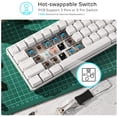 thumbnail image 4 of RK68 Wireless Hot Swappable 65% Mechanical Keyboard, 68 Keys Compact BT5.0 Gaming Keyboard with Stand-Alone Arrow/Control Keys, Quiet Red Switch, 4 of 8