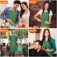 thumbnail image 4 of Green Christmas Snowflake Apron-Garden Aprons for Women with Pockets-Cotton Linen Waterproof Kitchen Cooking Gardening Aprons Adjustable for Kitchen,Cooking,BBQ and Salon 32"x27", 4 of 7