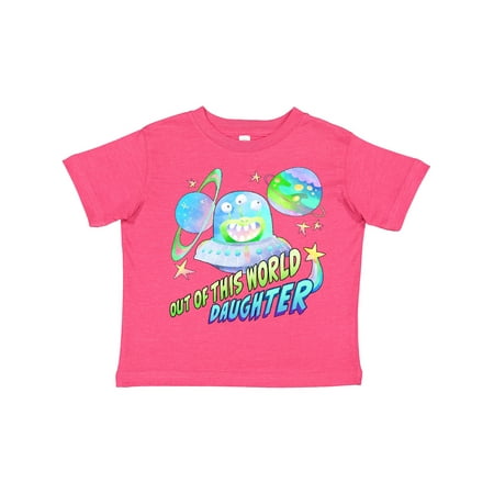 

Inktastic Out of This World Daughter Cute Alien in Outer Space Gift Toddler Toddler Girl T-Shirt