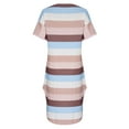 thumbnail image 6 of Sexy Dance Women Nightgown Dress Sleepwear Short Sleeves Shirt Casual Striped Print Sleepdress Soft Sleepshirt Loose Fit Loungewear, 6 of 6