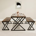 thumbnail image 2 of AOILE 3-Piece 45" Extendable Dining Table Set with Benches, Modern Kitchen Table Set for 4, 2 of 7