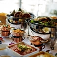 thumbnail image 4 of Ourlova Plateau à Rouler Anti-Frottement Buffet 6 Pintes Rond en Acier Inoxydable Chafer pour Traiteur Serveurs de Buffet et Réchauffeurs avec Fenêtre en Verre pour Mariages Fêtes Banquet Événements Remise des Diplômes, 4 of 7