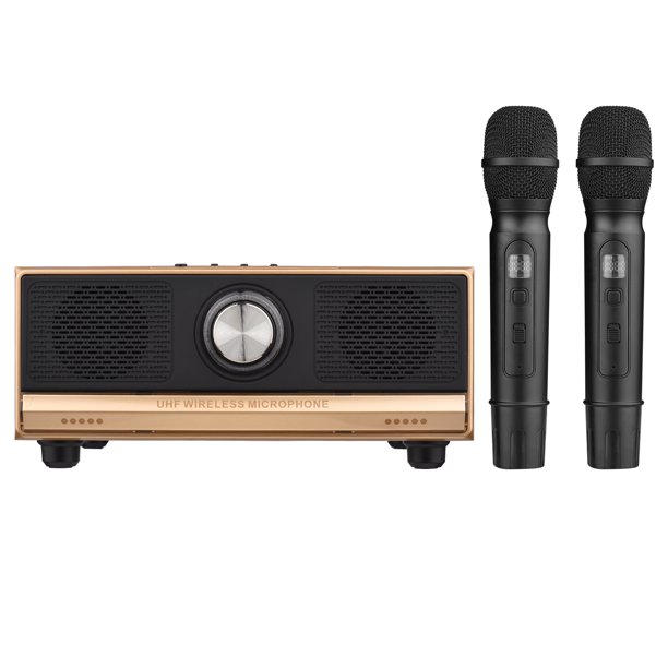 Reproductor de audio Irfora Sistema de máquina de karaoke familiar Micrófono inalámbrico UHF de mano BT Altavoz inalámbrico Cine en casa KTV AUX IN U Disco Reproductor de música para fiesta en casa Re Irfora Reproductor de audio