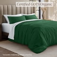 thumbnail image 3 of Bare Home Organic Cotton Jersey Duvet Cover Set with Shams, 2-Piece, Twin/Twin XL, Forest Green, 3 of 10
