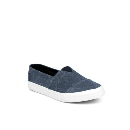 Wht Canvas Sneakers - Nature Breeze Slip on Women's Canvas Sneakers in Navy Denim
