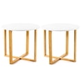 thumbnail image 1 of Costway 2PCS Round End Table Nightstand Coffee Accent Table Bamboo Leg Easy Assembly, 1 of 10