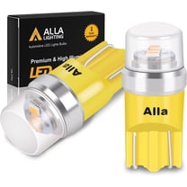 Alla Lighting Mini T10 168/194 LED Bulbs 12V Side Marker Lights, Interior Lights, Map Lights, Dome Lights, Trunk Light Cargo Lights W5W 2825 175 158 194NA 194A 194Y for Auto Cars, Trucks Amber Yellow