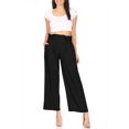 thumbnail image 4 of Women's Basic Wide Leg Elastic Waistband Button Detailing Pants, 4 of 5