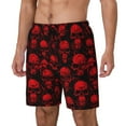 thumbnail image 2 of Fotbe Red Skulls Men’s Swim Trunks Quick Dry Swim Shorts Board Shorts with Mesh Lining-Small, 2 of 9