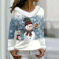 thumbnail image 3 of Women's Christmas Shirts Furry Collar Merry Christmas Tree Shirts Long Sleeve Xmas Holiday Party Tees Tops, 3 of 7