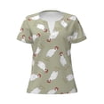 thumbnail image 3 of Zufioo Funny Chicken for Women's Deep V-neck Short-sleeved T-shirt, Top with Short Sleeves - with Stainless Steel Buckle, Moisture Wicking, Ideal Home Wear-XX-Large, 3 of 9