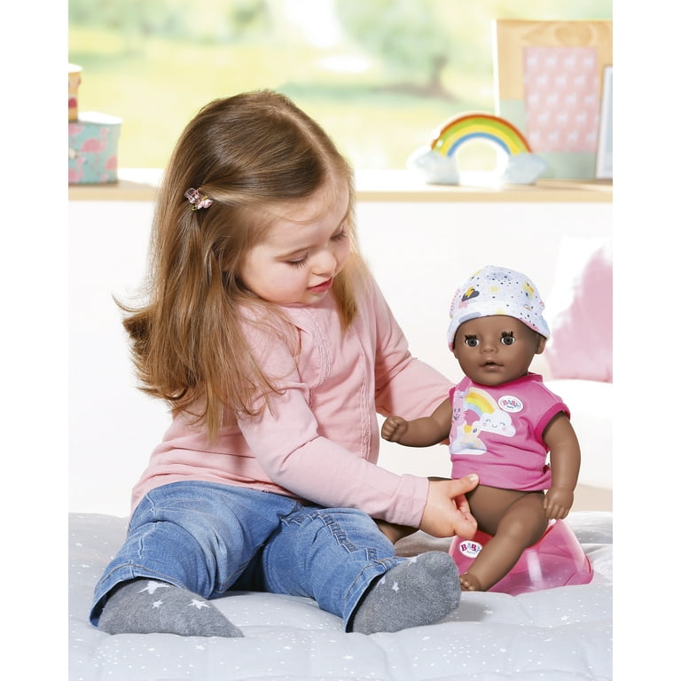 Baby Born 14 Interactive LiL Girl Baby Doll Brown Eyes. Easy For Small Hands 6 Ways to Nurture Includes Bottle Potty and More For Toddlers 2 Years Up Walmart