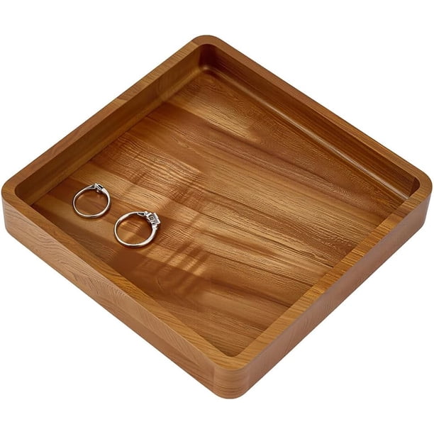 Bandeja cuadrada de madera de acacia Plato cuadrado de madera para servir