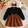 thumbnail image 2 of Gubotare Toddler Dresses for Girls Bubble Sleeve Princess Dress and Ribbon Skirt Two Piece Set 18 24 Months (Brown,18-24 Months), 2 of 9