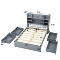 thumbnail image 2 of Multi-functional Full Size Bed Frame with 4 Under-bed Portable Storage Drawers and Multi-tier Bedside Storage Shelves, Grey, 2 of 7