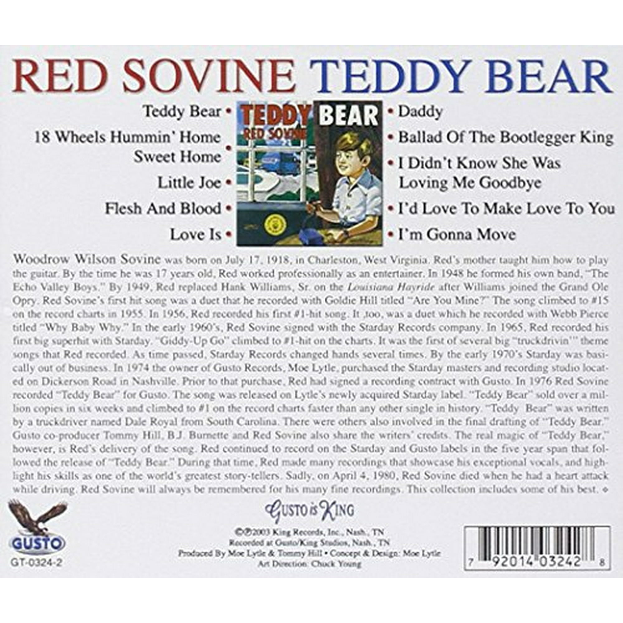 Red Sovine Teddy Bear COMPACT DISCS Walmart