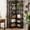 Brown#1, variant on Shelving Units, S-Shaped Plant Stand, 8 Tier Plant Shelf, Corner Plant Rack for Multiple Plants, Black,Carbon Black Display Shelves,Steel,Wood Metal Shelving Units