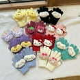 thumbnail image 2 of Kawaii Sanrio Kids Plush Gloves Hellokitty Kuromi Mymelody Cinnamoroll Cartoon Anime Doll Knitted Gloves Autumn Winter Girl Gift, 2 of 17