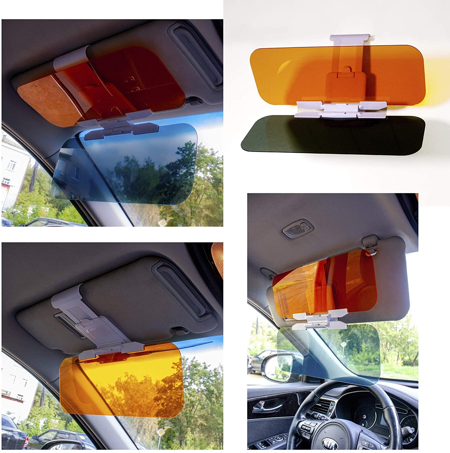 #1 Trucks SUVs and RVs Car Sun Visor Sunshade Car Visor Anti-Glare Sunshade Car Sun Visor Anti-Dazzle Shading Mirror Clip-on Car Sun Visor Shield Sunshades,Improves Safety Universal Fits Cars