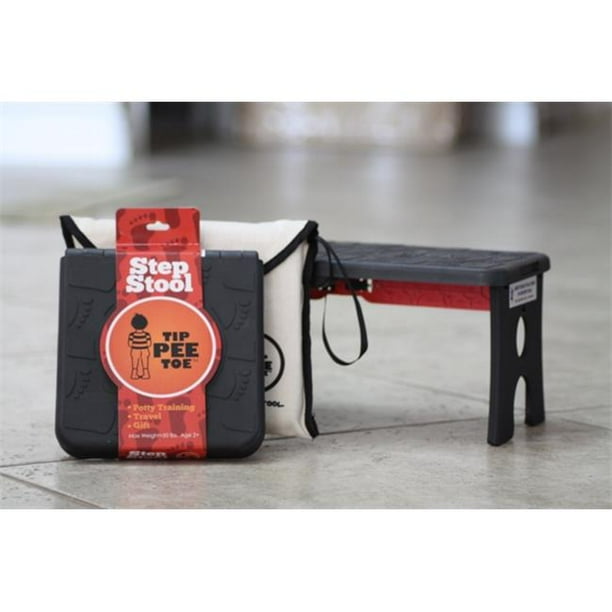 Tip Pee Toe Portable Folding Child Step Stool, Black
