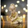 Ceramic Ballerina Gril in Yellow Stretching Her Leg Home Decor