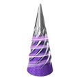 thumbnail image 2 of Juguete Cono Espiral Impreso en 3D Fun Pase A Través Pyramid Toy (plata) Purple, 2 of 3