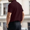 thumbnail image 5 of OIOLOYJM Mens Hawaiian Golf Shirts Summer Short Sleeve Mesh Casual Quick Dry Lightweight Polo Shirts Basic Work Athletic Collared Shirts Wine 7XL, 5 of 5