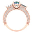 thumbnail image 4 of 2.33 ctw 3 Stone Anniversary Ring for Women | Round Cut Blue Moissanite | Hyperallergenic Solid 18K Rose Gold, 4 of 5