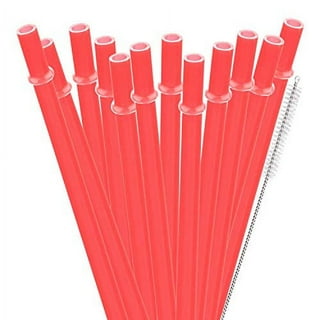 Profreshionals 24-Piece 9 inch Reusable Plastic Straws Set with Cleaning Brush