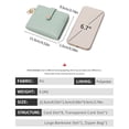 thumbnail image 3 of BRICH Slim Wallet for Women,Rfid Blocking Bifold Credit Card Holder with Zipper Coin Pocket,Id Window,Keychain Green One Size, 3 of 9