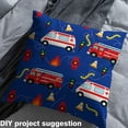 thumbnail image 2 of Feelyou Fire Fighter Car Fabric by the Yard 1 Yard for Kids, Red Truck Room Decor Fabric by the Yard, Function Vehicle Fabric for Sewing, Microfiber Bedroom Decor, 2 of 6