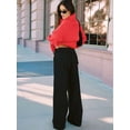 thumbnail image 6 of Low Rise Baggy Pants for Women Adjustable Waisted Wide Leg Boyfriend Pants Vintage Straight Loose Trousers Black L, 6 of 9