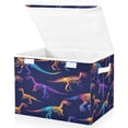 thumbnail image 2 of Iauyy Large Storage Box with Lid - Foldable Home Storage Bins for Clothes Toy Holiday Decor, Dinosaur (42*32*30cm), 2 of 6