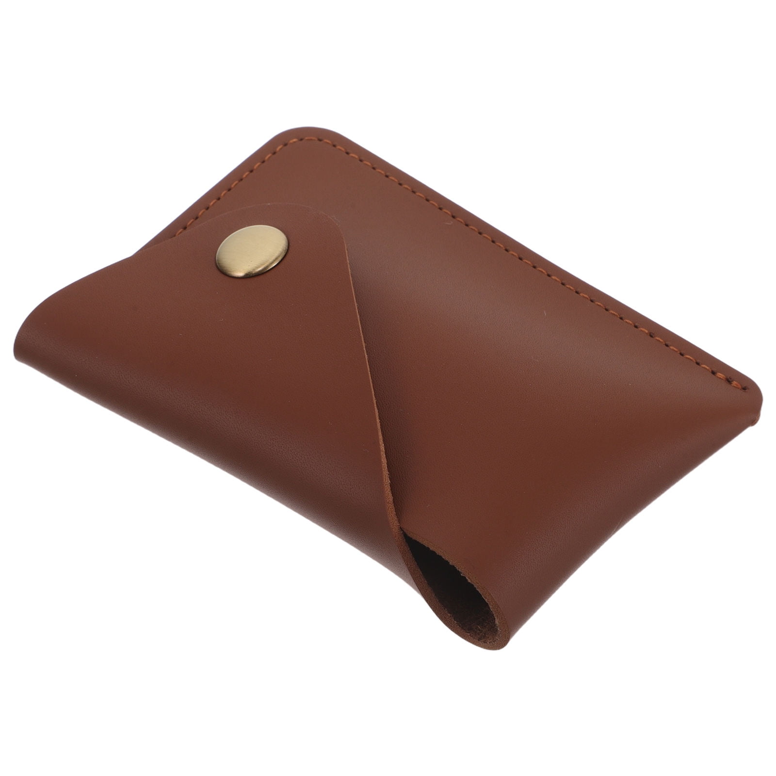 Luxshiny Brown Mini Wallet for Woman Compact PU Card Holder with Vintage Design for Storage