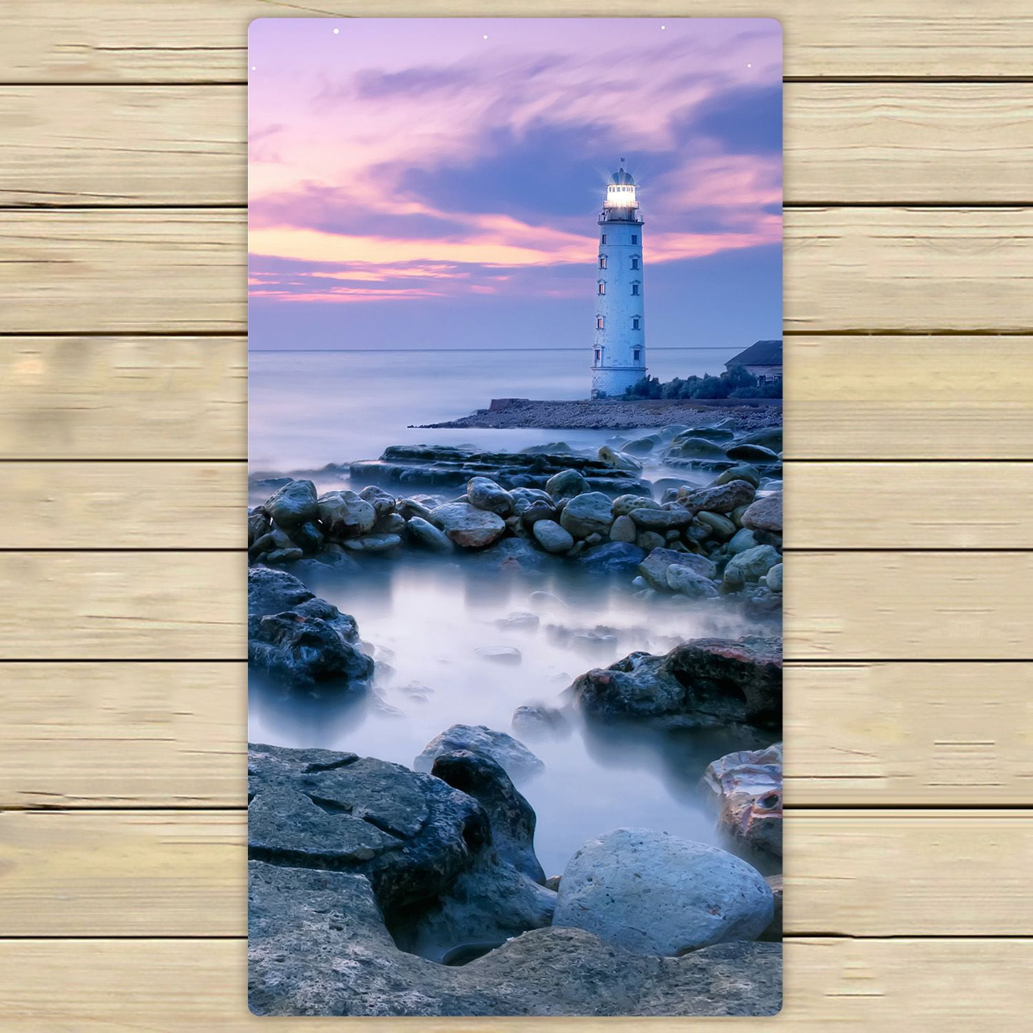 PHFZK Seascape Towel, Buautiful Lighthouse at Sunset Time Hand Towel