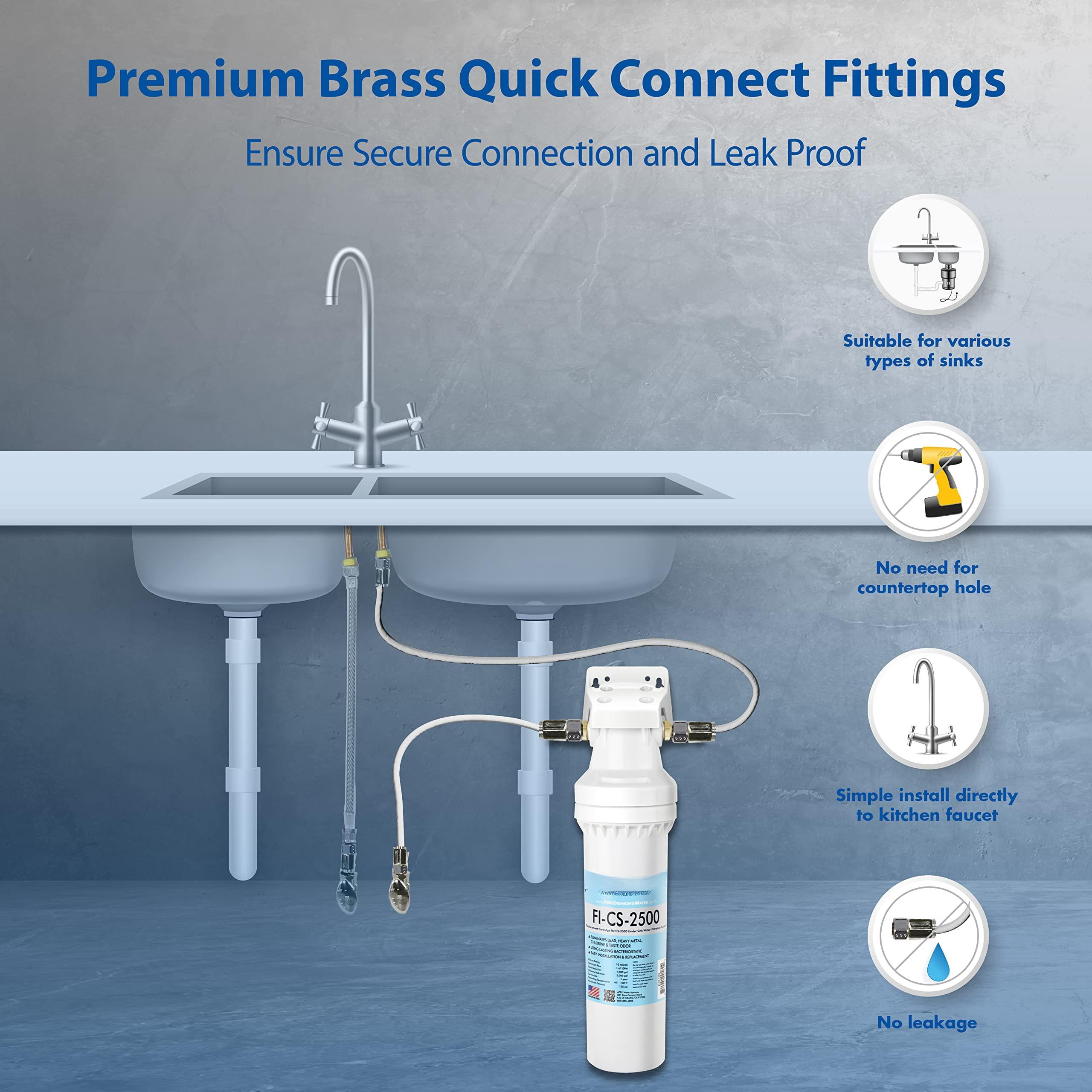 Apec Ultra High Capacity Under Sink Water Filtration System - Quality Made Filter (cs-2500)