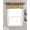 thumbnail image 3 of Paw Footprint Linen Curtain Valance for Bedroom/Bathroom/Kitchen/Office/Living/Dining Room Window,Rustic Yellow Country Paw Paint Pocket Topper Drapes Decorative Cafe Drapery Panel 54"x18", 3 of 6