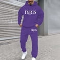 thumbnail image 4 of Valora Streetwear Hoodie Tracksuit Set for Daily Casual Wear Comfortable Pullover Hooded Sweatshirt with Jogger Pants Modern Athletic Two Piece Outfit Purple XL, 4 of 4