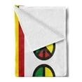 thumbnail image 2 of Jamaican Soft Flannel Fleece Throw Blanket, Abstract Minimalist Rastaman with Peace Caribbean Culture Inspired Print, Cozy Plush for Indoor and Outdoor Use, 70" x 90", Multicolor, by Ambesonne, 2 of 5