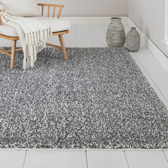 Empire Noodle Shag grey 5'x7' indoor area rug