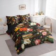thumbnail image 3 of jejeloiu Country Floral 7-Piece Twin Bedding Sets,Vintage Books Bedding Comforter Set,Oil Paint Aesthetic Sheet Sets For Girls,Microfiber Bedroom Decor Reversible, 3 of 8
