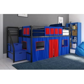 Boys Apos Fire Department Twin Metal Loft Bed With Slide Red Fire Department Twin Metal Loft Bed