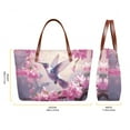 thumbnail image 3 of ZUXONGSY Cherry Blossom Hummingbird Print Purse and Wallet Set of 2 for Women Portable Satchel Handbags Large Capacity Shoulder Bag Work Bag Money Organizers for Outings Shopping, 3 of 5