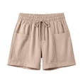 thumbnail image 5 of Womens Shorts Summer Casual Loose Elastic Waist Drawstring Comfy Lightweight Beach Shorts with Pockets, 5 of 7