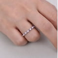 thumbnail image 2 of Amethyst Wedding Band Matching Band Engagement Ring Promise Ring 925 Sterling Silver Gemstone Jewelry For Women Gift, 2 of 5